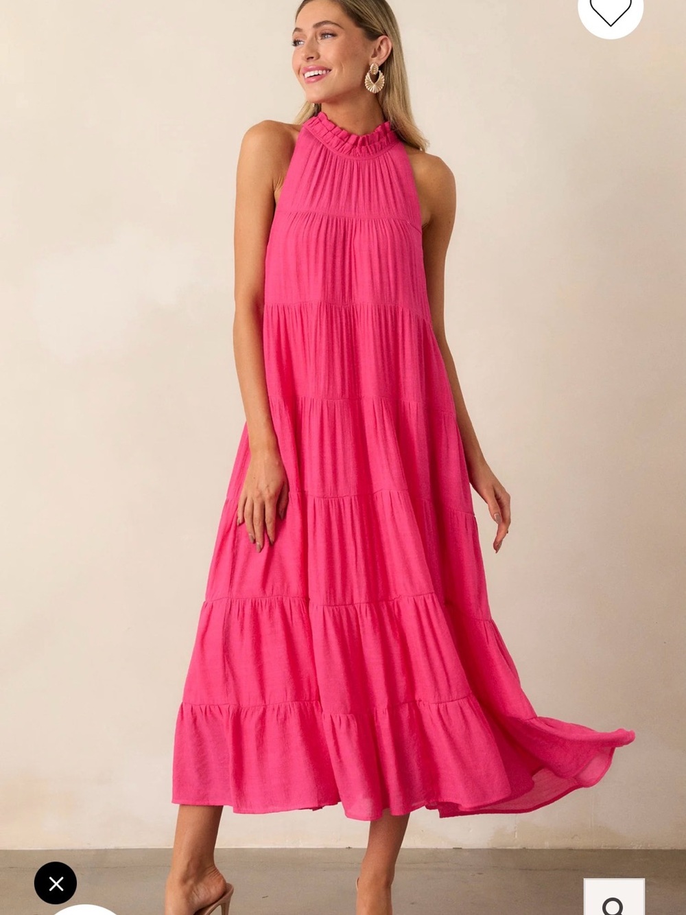 NWT FUCHSIA PINK LONG DRESS by Aura, size L - Picture 2 of 10